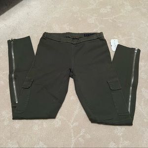 Rockstar Green Cargo Zipper Pants